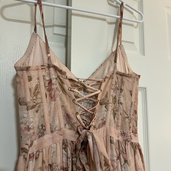 The Carmen Dress in Peach Tapestry - Picture 11 of 13